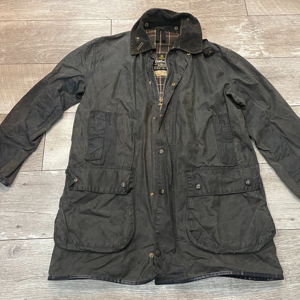 Vintage BARBOUR Border Jacket Parka 102cm / 40 Dark Olive